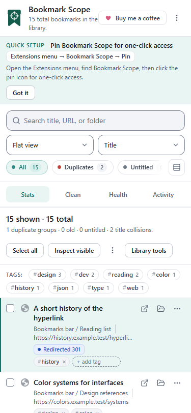 The dashboard at phone width with the toolbar stacked above a single column list